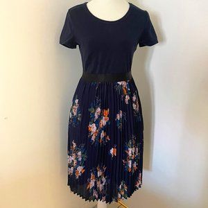 Modcloth navy floral midi dress
